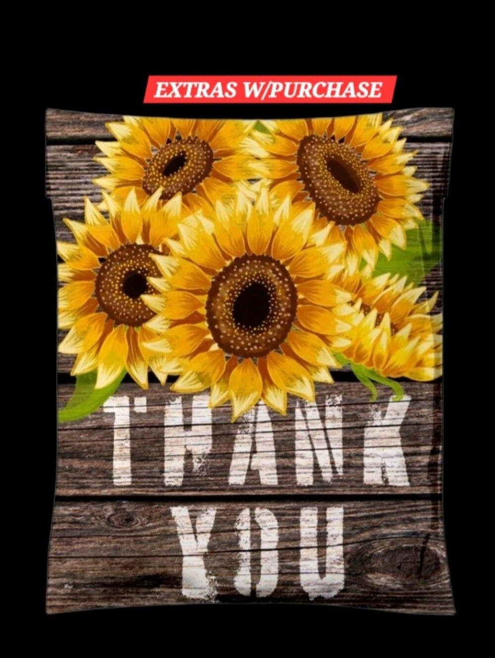 20ct. 10x13 Polymailers Sunflower "Thank You" Random Thank You Cards/Stickers